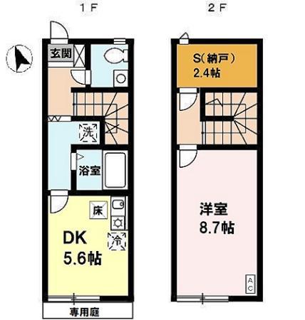 グランデス(1SDK/1階)の間取り写真