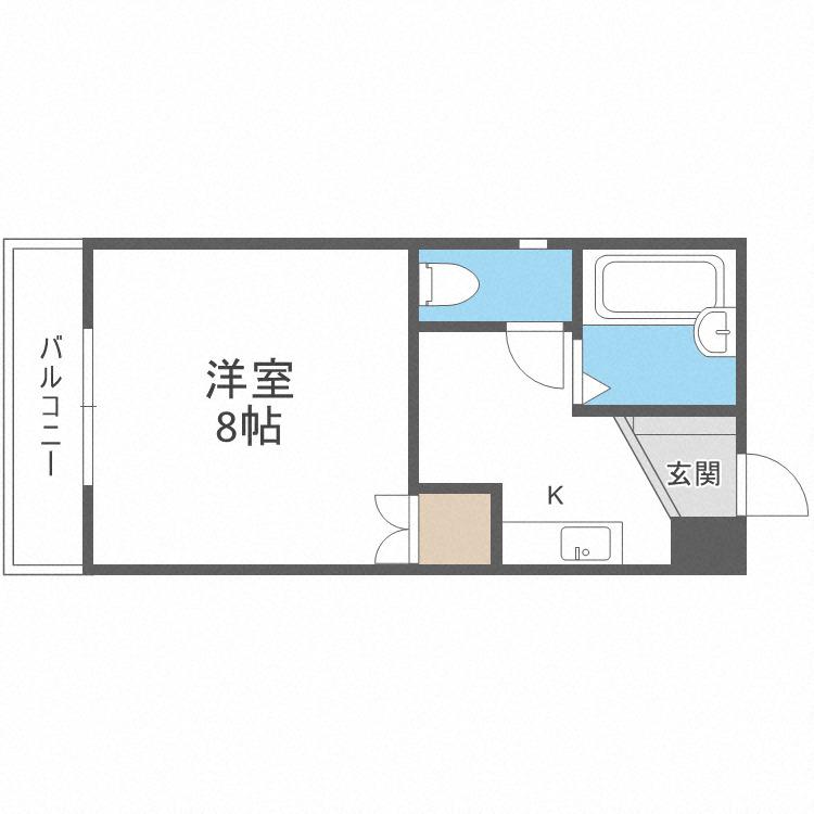 サバービア都府楼(1K/2階)の間取り写真