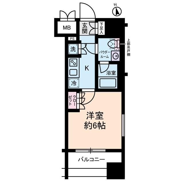 RISING PLACE 川崎(1K/15階)の間取り写真