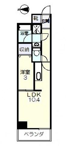 カーサとぎや町(1LDK/3階)の間取り写真