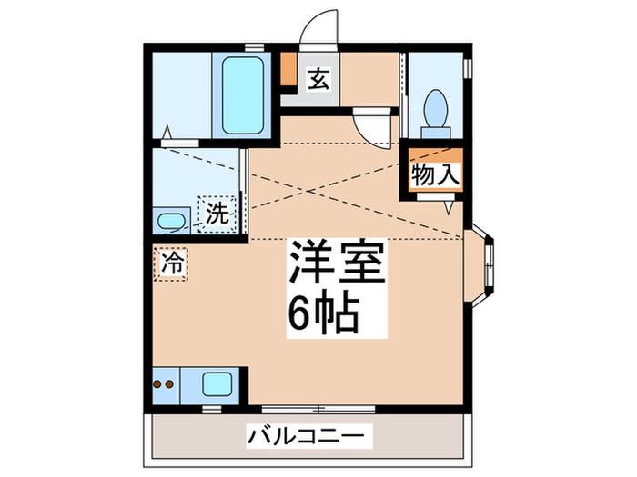 ラディッシュ(ワンルーム/2階)の間取り写真