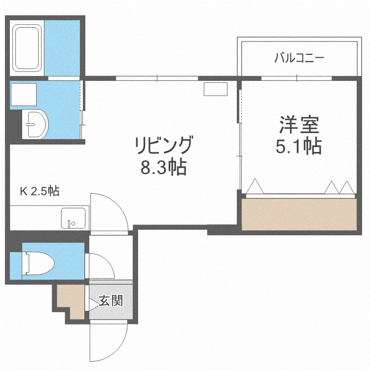 グランメール・シャリテ(1LDK/4階)の間取り写真