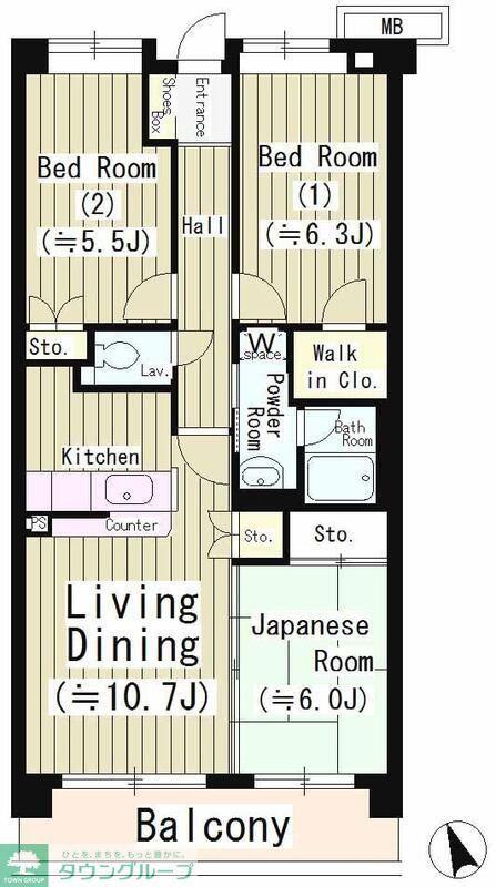 ファインクレスト若葉台(3LDK/5階)の間取り写真
