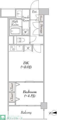 ミリアレジデンス大岡山(1LDK/2階)の間取り写真
