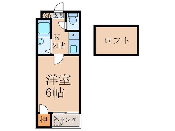 アート21(1K/1階)の間取り写真