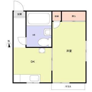 メゾンドアミ(1DK/1階)の間取り写真