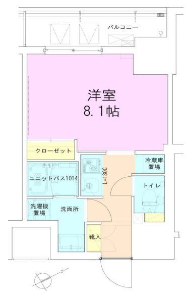 門前仲町レジデンス八番館(1K/3階)の間取り写真