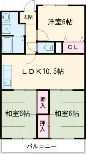パークサイドスクエア(3LDK/5階)の間取り写真