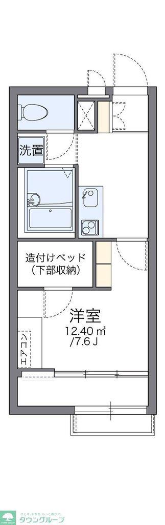 レオパレスコージー幕張(1K/2階)の間取り写真