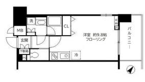 サンクレール荒川ブランガーデン(ワンルーム/9階)の間取り写真