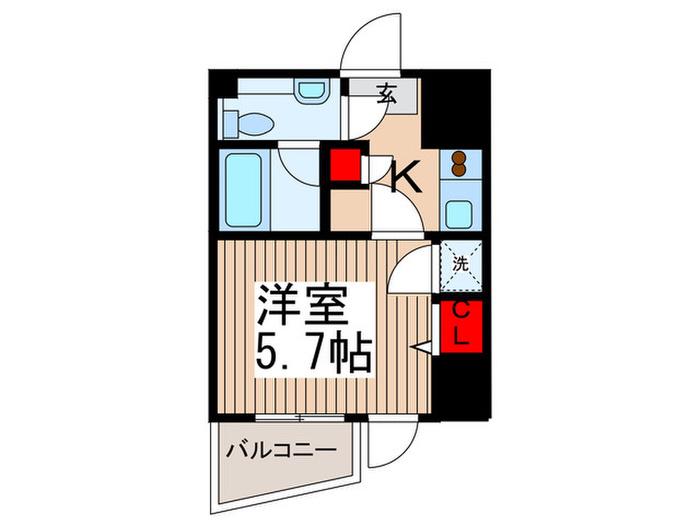 ライブコート草加(1K/7階)の間取り写真