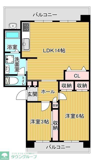 パレ・コンセール(2LDK/3階)の間取り写真
