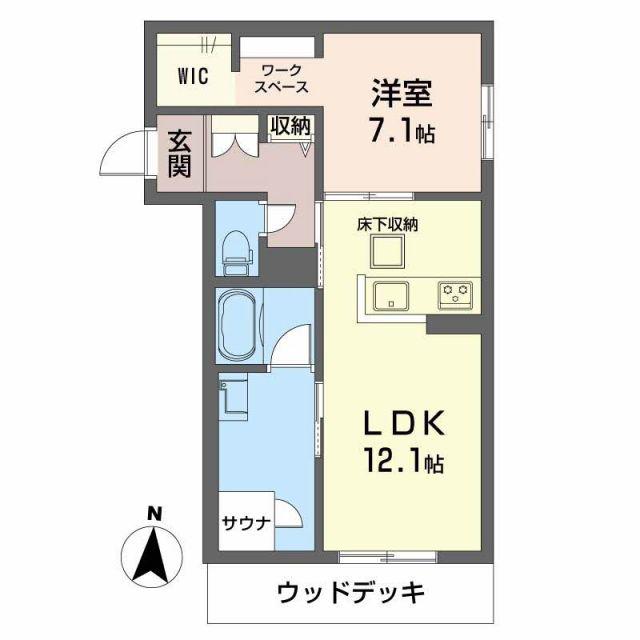 リラフォート(1LDK/1階)の間取り写真