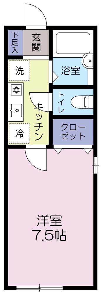 パル中村(1K/1階)の間取り写真