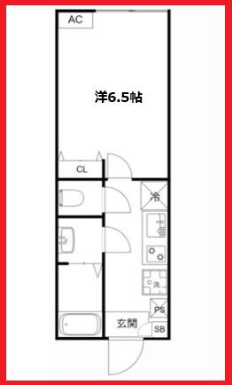 エムクオート五反野II(1K/3階)の間取り写真