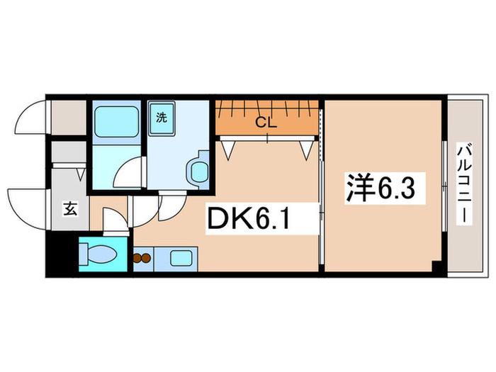 ルミエール・フジ(1DK/2階)の間取り写真