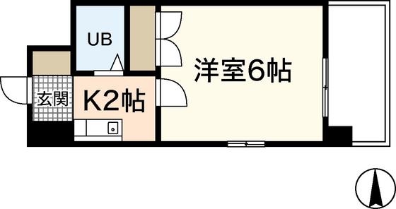 西村ビル(1K/6階)の間取り写真