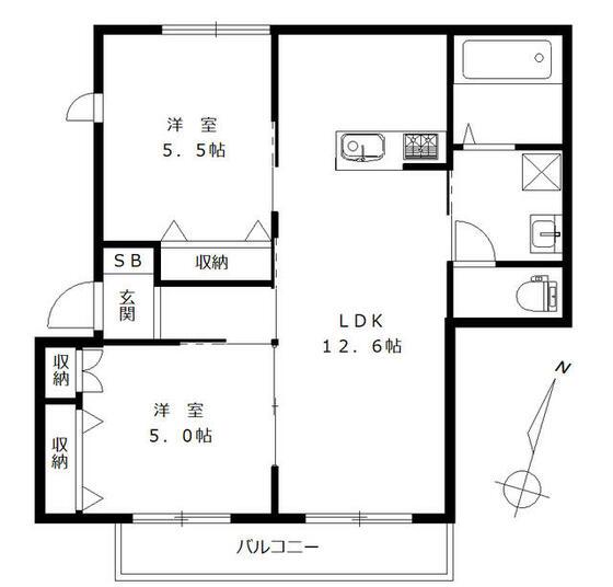 CREAR HOUSE(2LDK/2階)の間取り写真