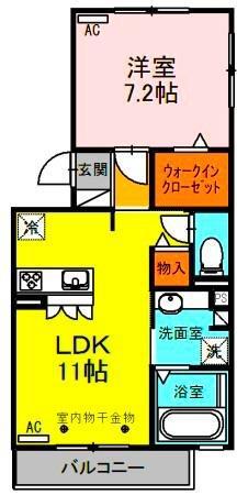 グランシャリオN(1LDK/2階)の間取り写真