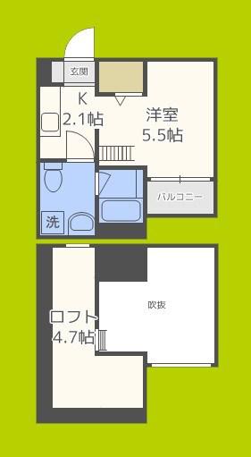 LORE(ワンルーム/1階)の間取り写真