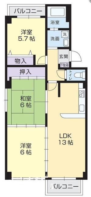 フォルム番町(3LDK/2階)の間取り写真