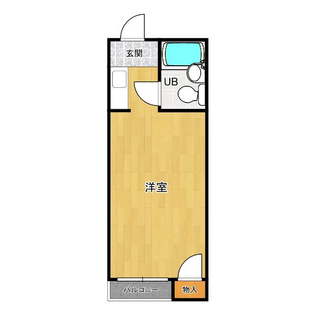 ハセロイヤル南住吉(ワンルーム/1階)の間取り写真