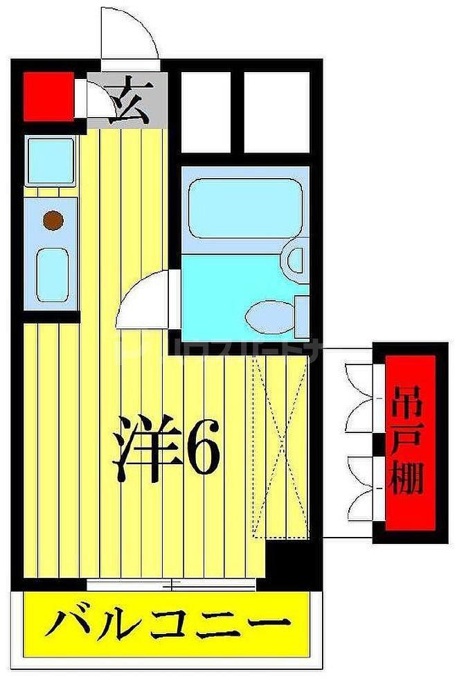 紫屋ビル(ワンルーム/2階)の間取り写真
