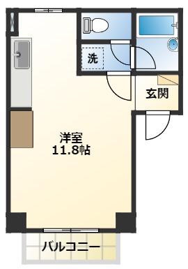 アネックスI(ワンルーム/2階)の間取り写真