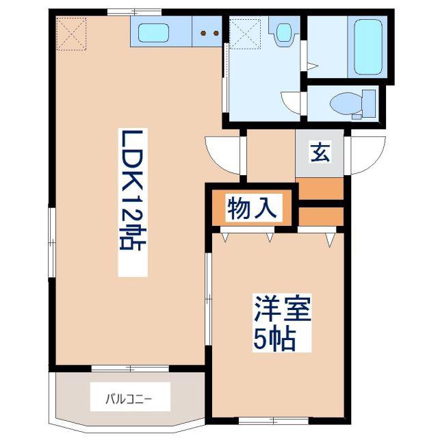 マンションドムスワロー(1LDK/1階)の間取り写真