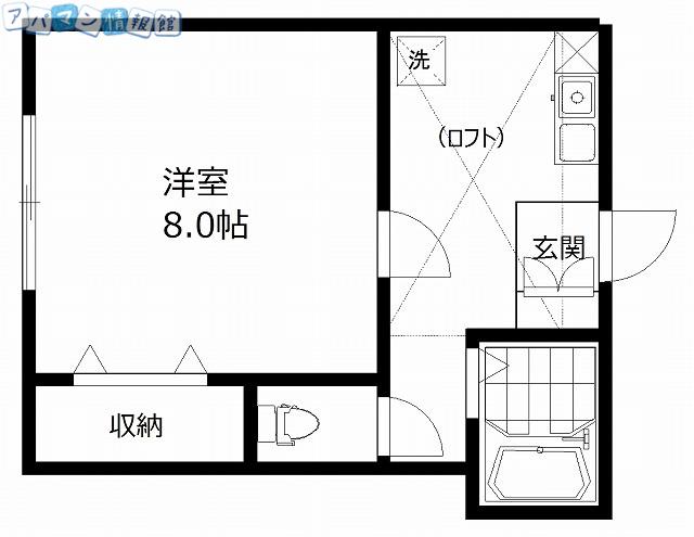 ヴェルディ関屋(1K/1階)の間取り写真