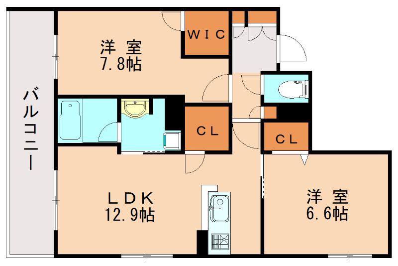 SHAMAISON AMBER026(2LDK/2階)の間取り写真