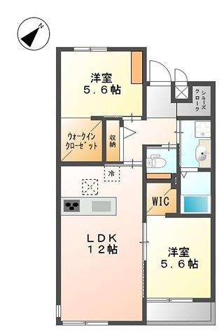 リッシュモント(2LDK/1階)の間取り写真