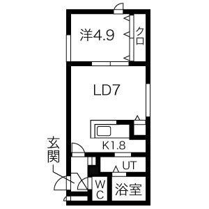 CLAVIS(1LDK/2階)の間取り写真