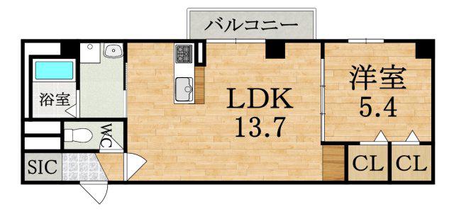 ARCENCIELCOURT橿原神宮前(1LDK/2階)の間取り写真