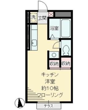 ディアコート経堂(ワンルーム/1階)の間取り写真
