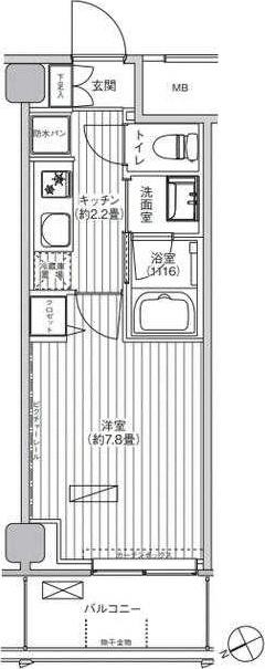 ヒューリック浅草橋江戸通(1K/6階)の間取り写真