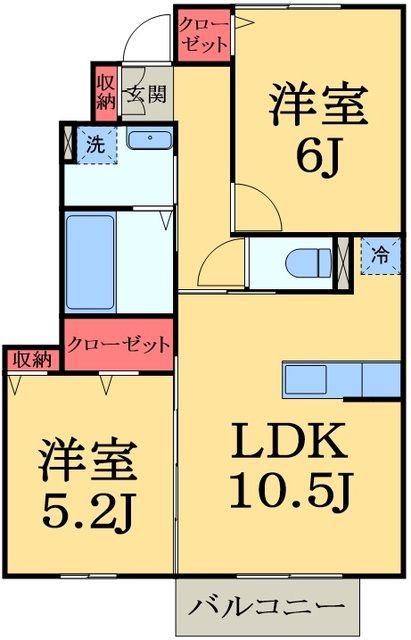 ルミナス(2LDK/1階)の間取り写真