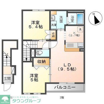 フォレストアーク大森(2LDK/2階)の間取り写真
