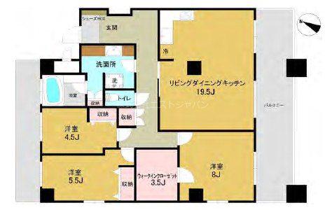 築地FTSビル(3LDK/7階)の間取り写真