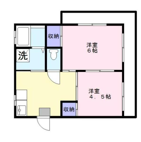 三喜ビル(1K/4階)の間取り写真