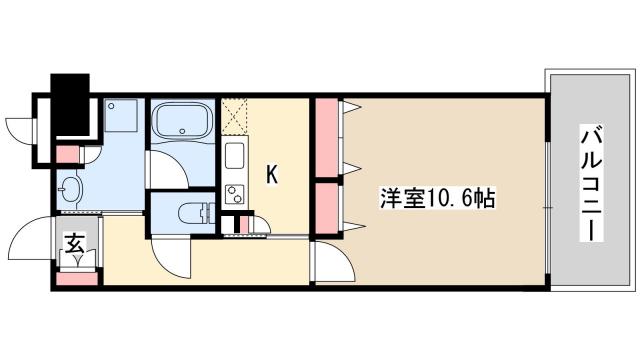 KAISEI新神戸(1K/6階)の間取り写真