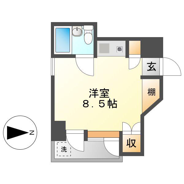 リアライズ錦(ワンルーム/2階)の間取り写真