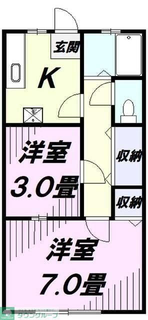 渡ビル(2K/3階)の間取り写真