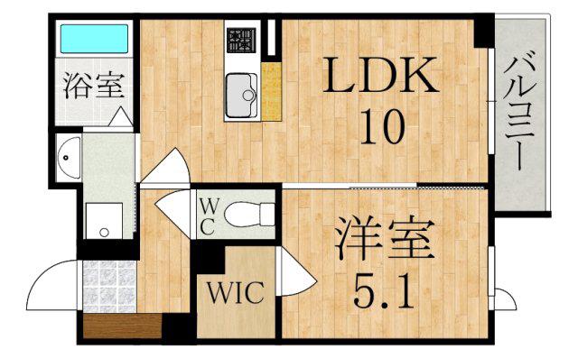 シャーメゾンアサヒIV(1LDK/3階)の間取り写真