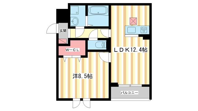 シャルマンスイート(1LDK/1階)の間取り写真