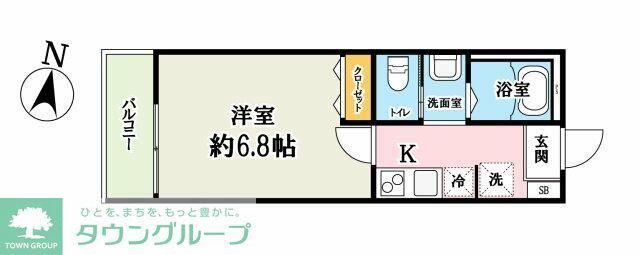 PINE DA CASA平沼(1K/1階)の間取り写真