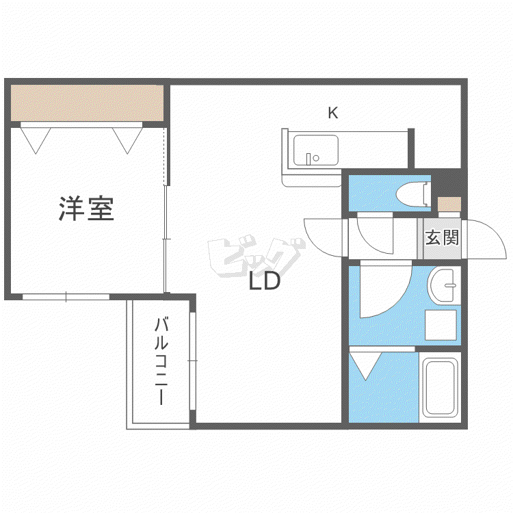 LEIA麻生(1LDK/2階)の間取り写真