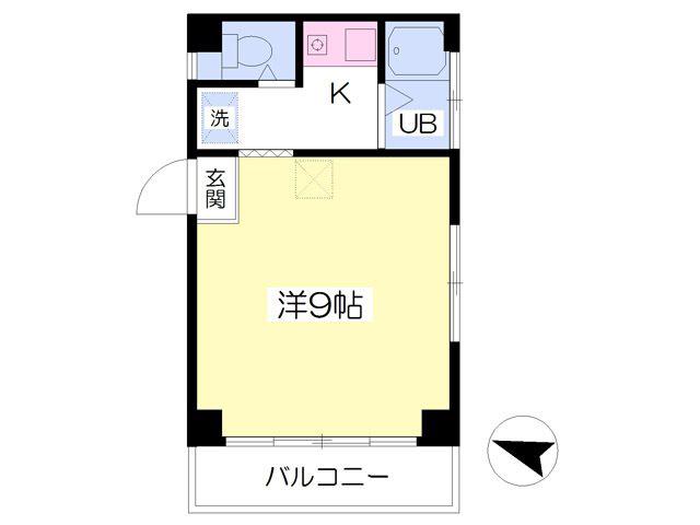 コーポヤマワ(1K/3階)の間取り写真