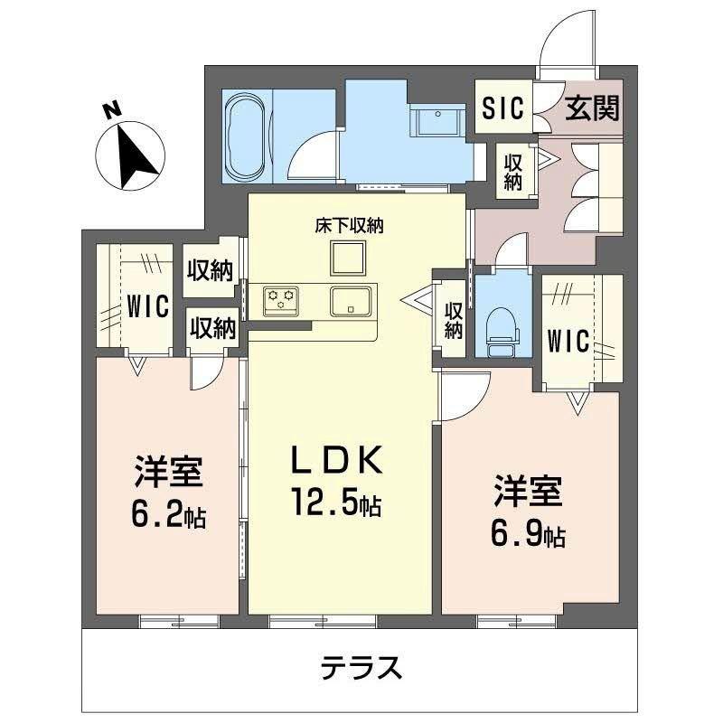 SEASIDE HOUSE(2LDK/1階)の間取り写真