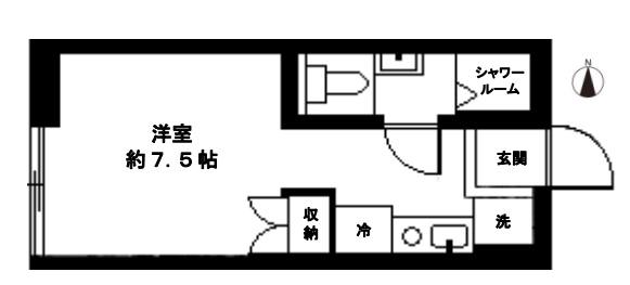ヴィレッティーナ徳丸(1K/1階)の間取り写真